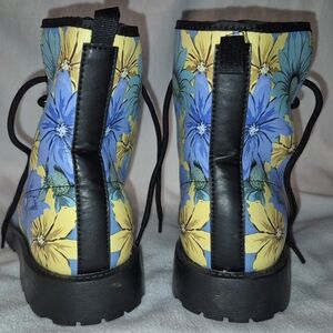 Floral Women's Boots - Black, Blue, Yellow